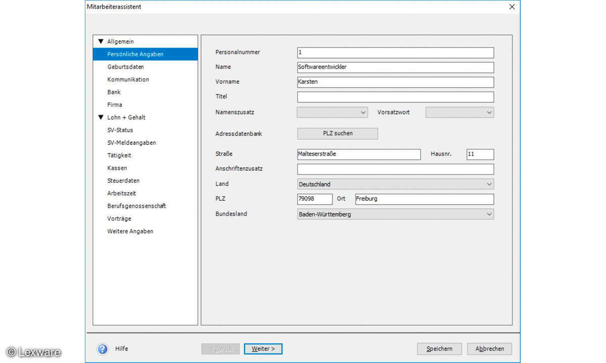 Online_lexware-lohn-gehalt-2024_Screenshot-Stammdaten