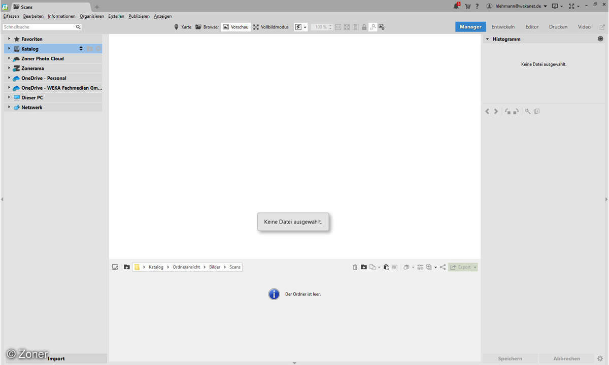 Online_Zoner-Photo-Studio-X_Screenshot-Startbildschirm
