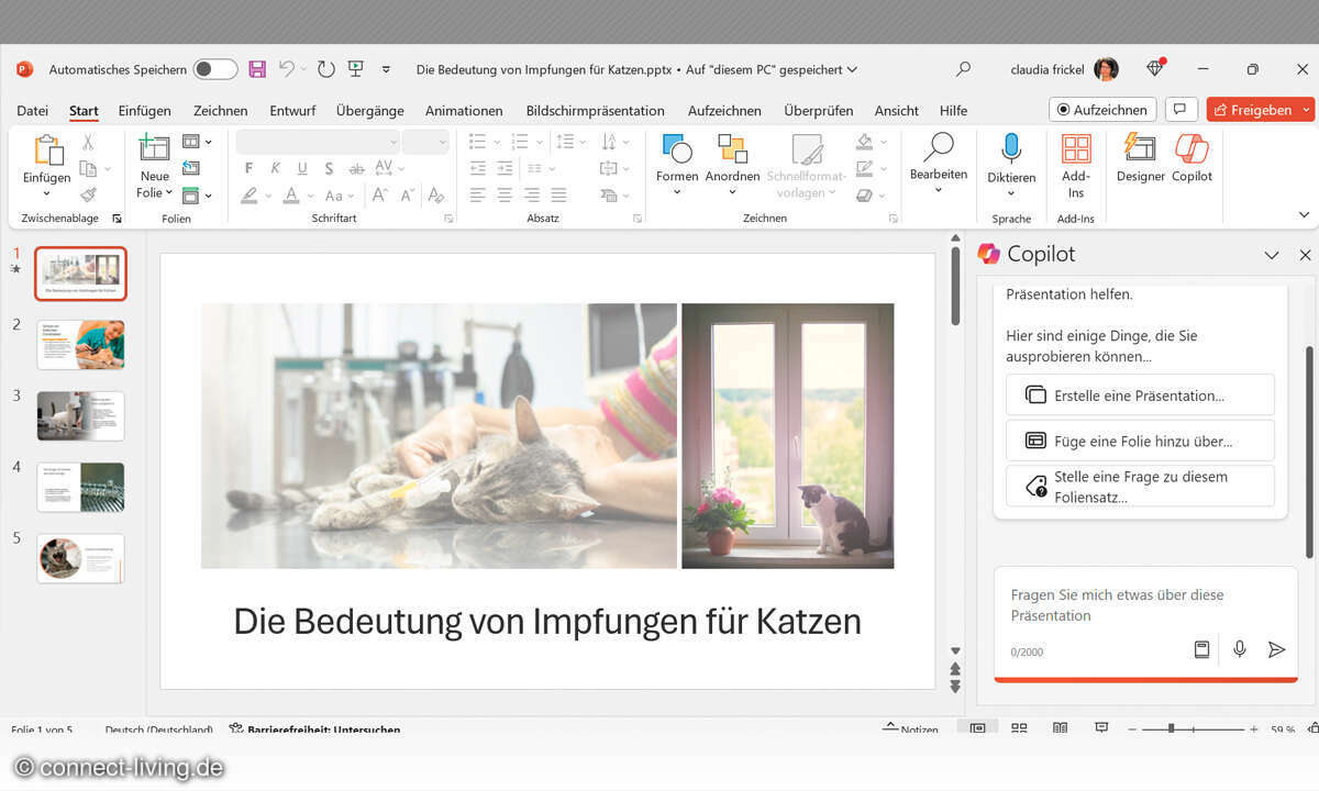 Windows Copilot: Powerpoint erstellen Screenshot