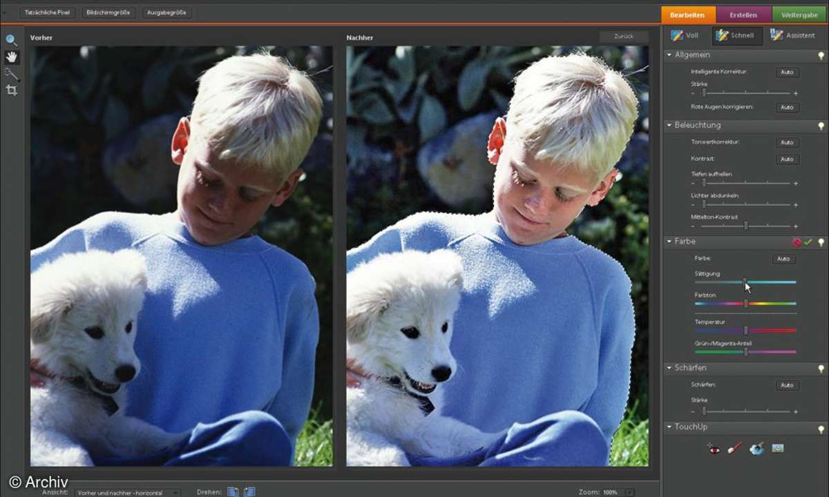 Fotopraxis Schnellkorrekturmodus