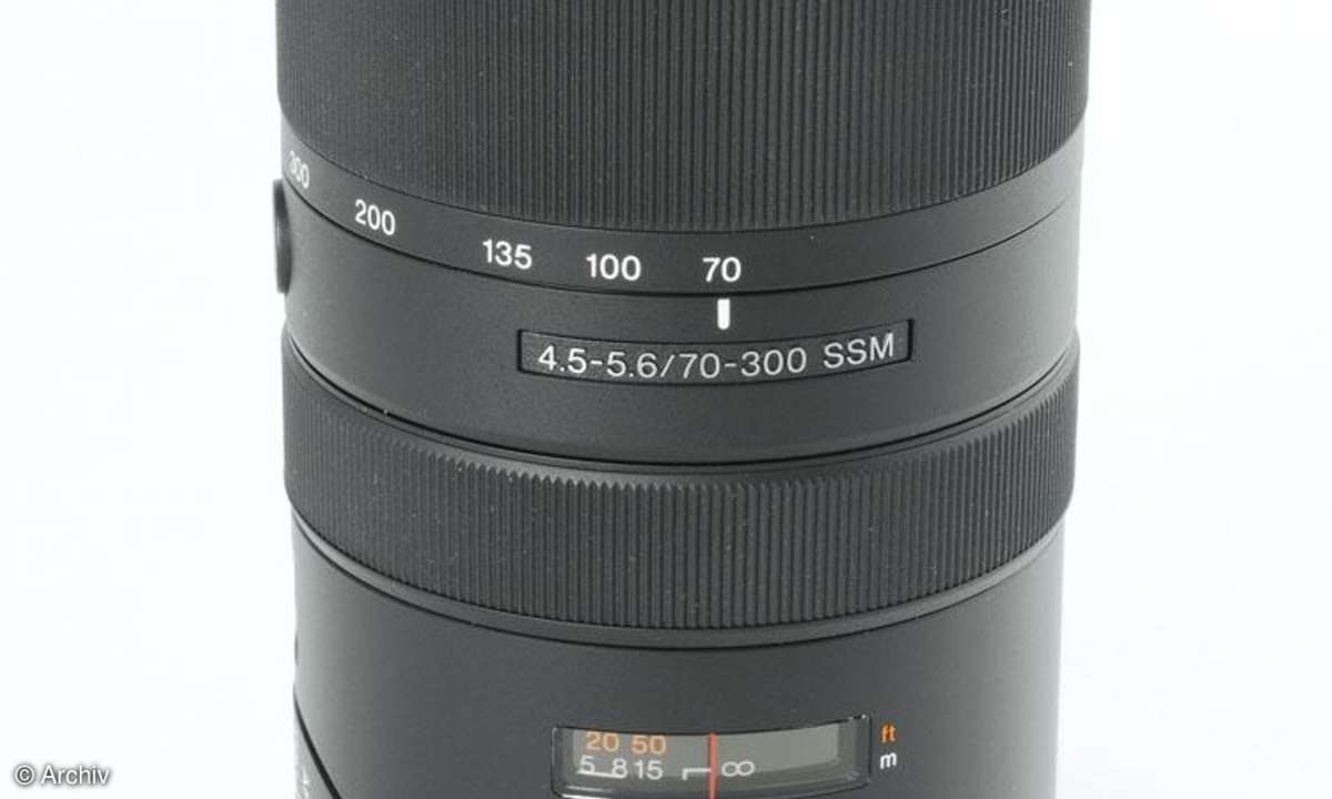 Sony SAL 4,5-5,6/70-300 mm G SSM an Sony Alpha 350