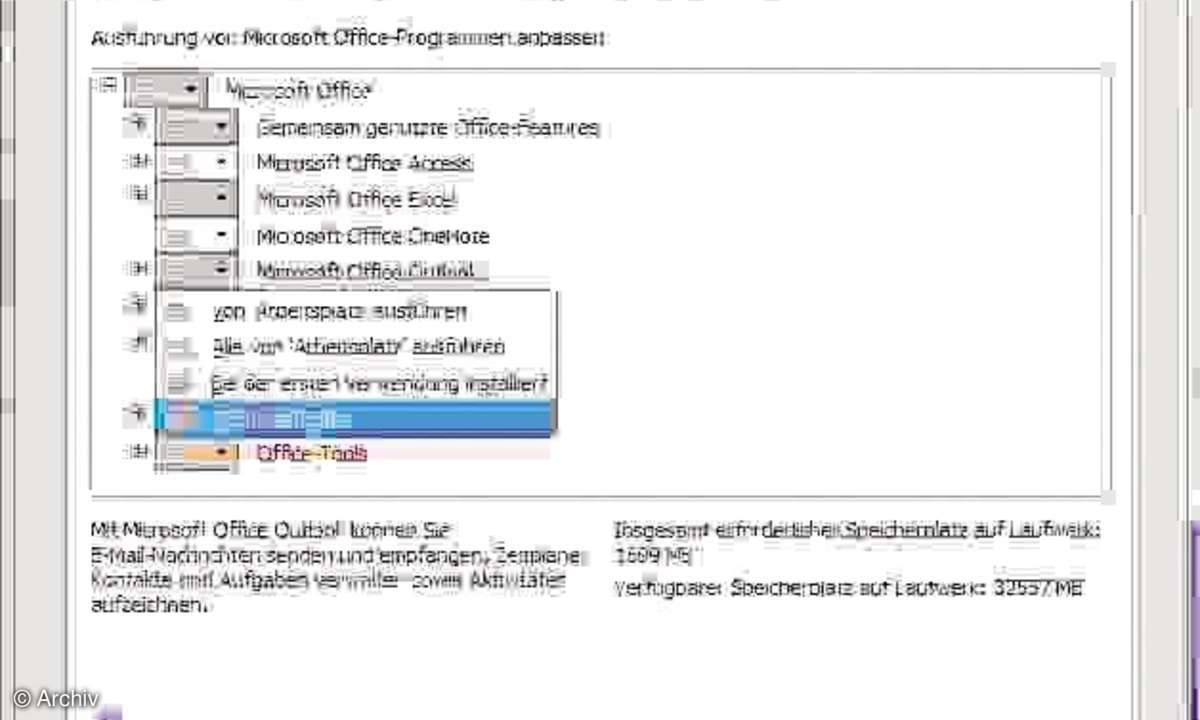 Office 2007: Installationsoptionen