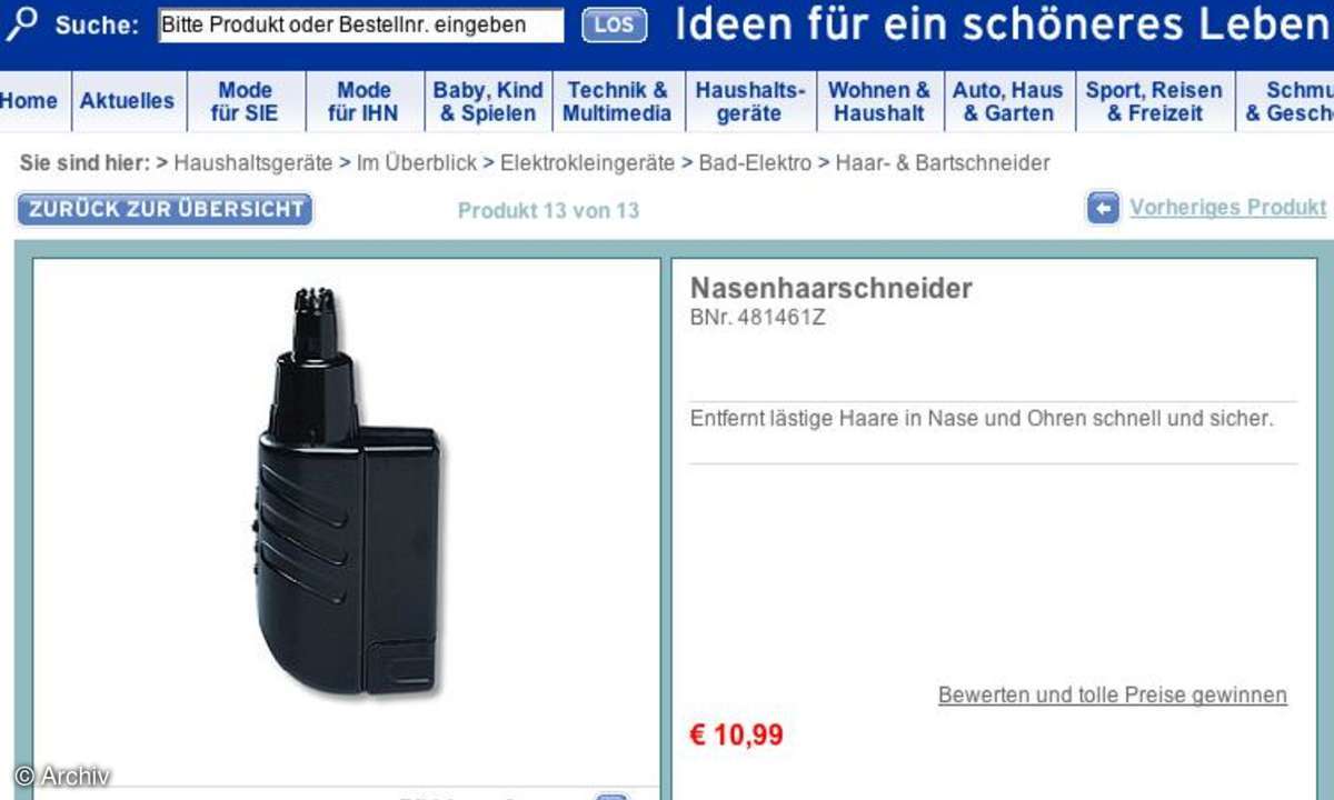Nasenhaarschneider von Quelle