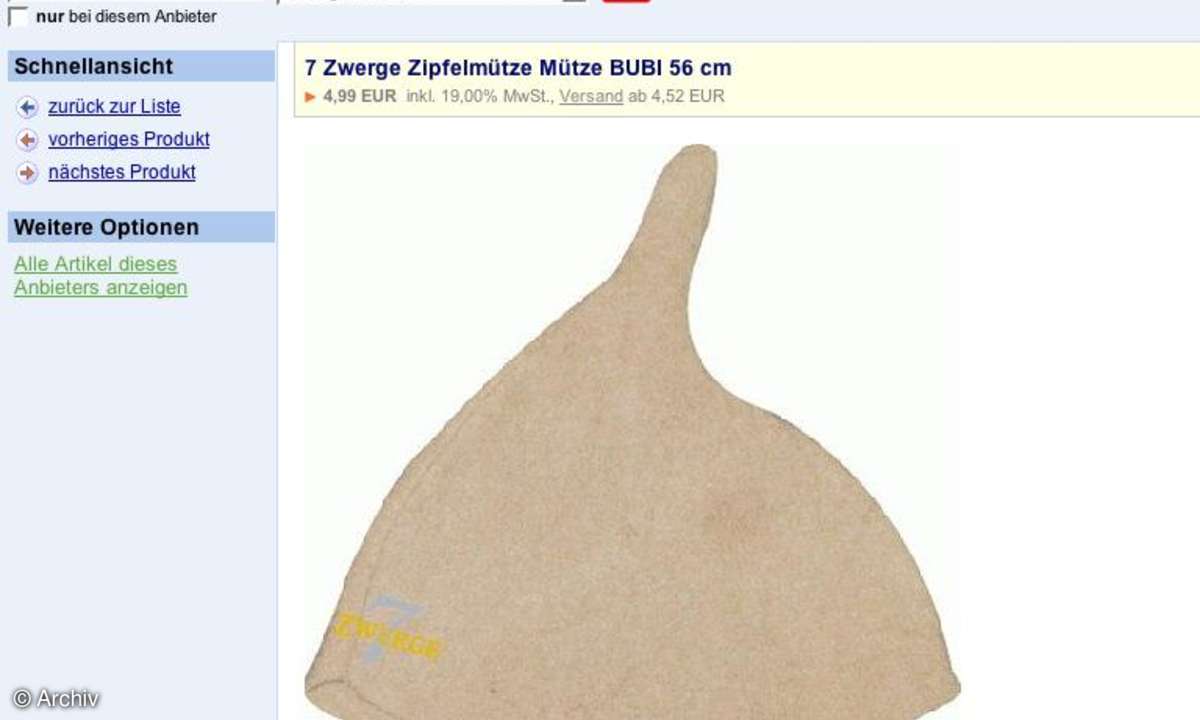 7-Zwerge-Zipfelmütze von Yatego.com