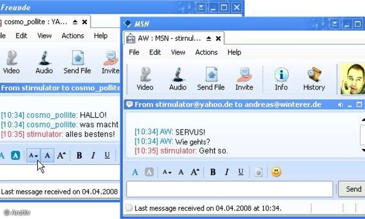 Trillian - Chat-Fenster
