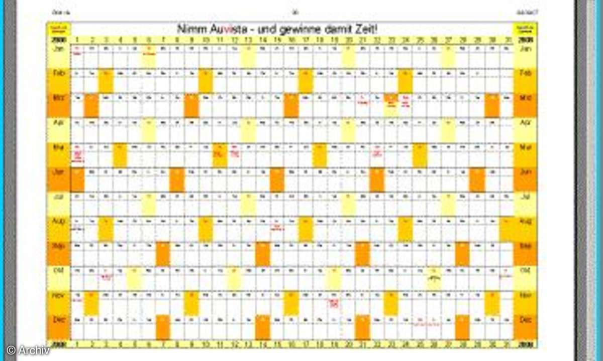 Auvista Excel Kalender