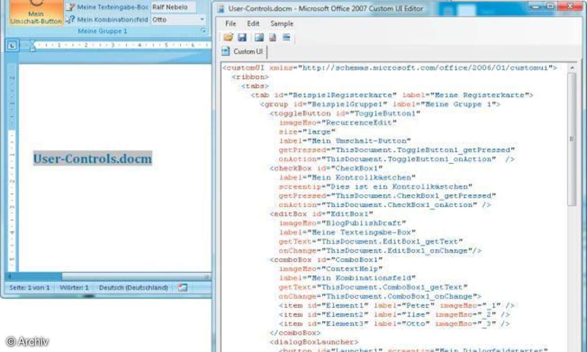 Office 2007: Oberfläche erweitern
