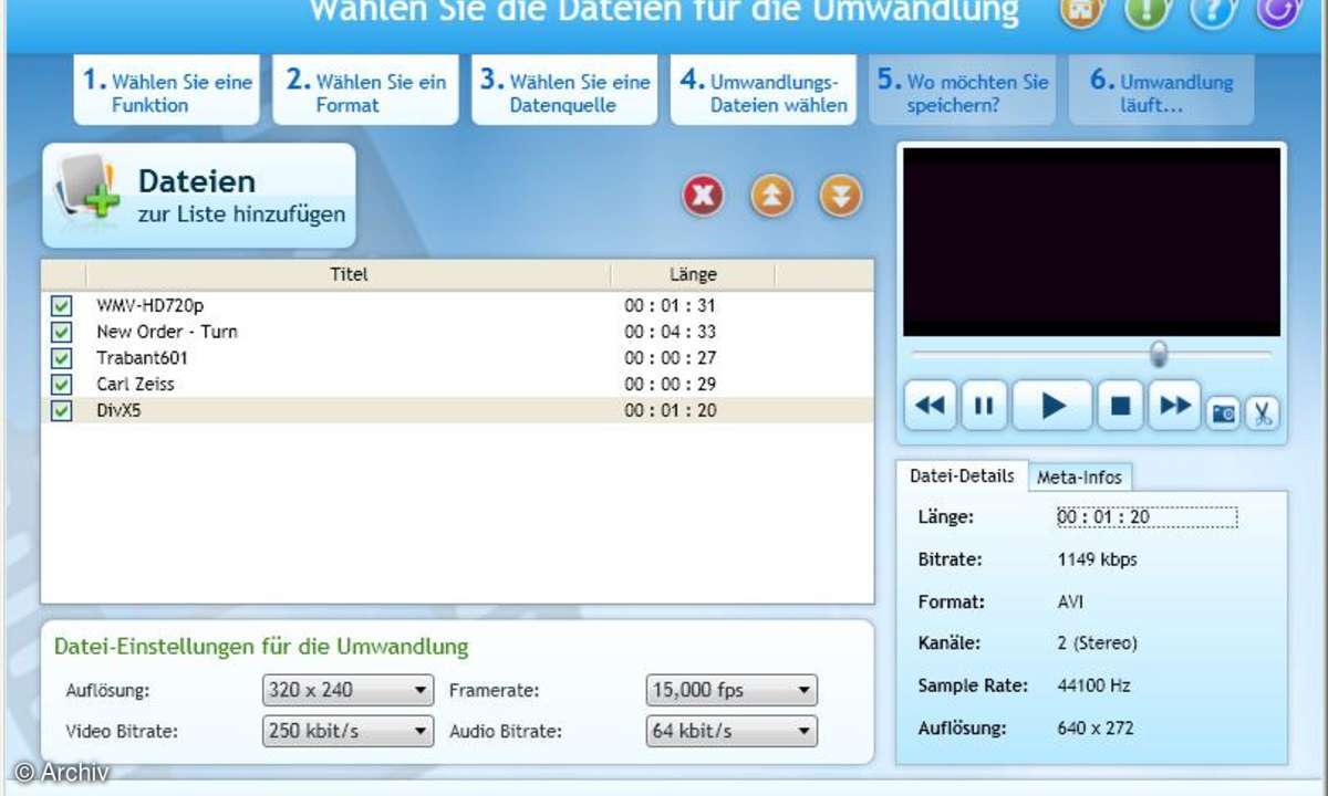Formatwandler 360: Test