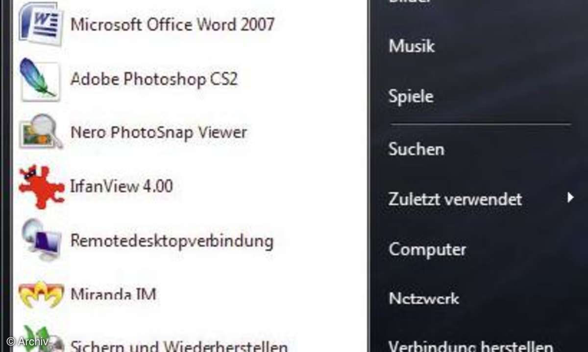 Windows Vista: Energieoptionen