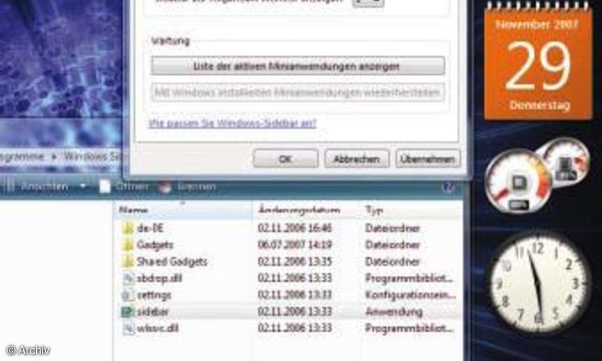 Windows Vista: Sidebar