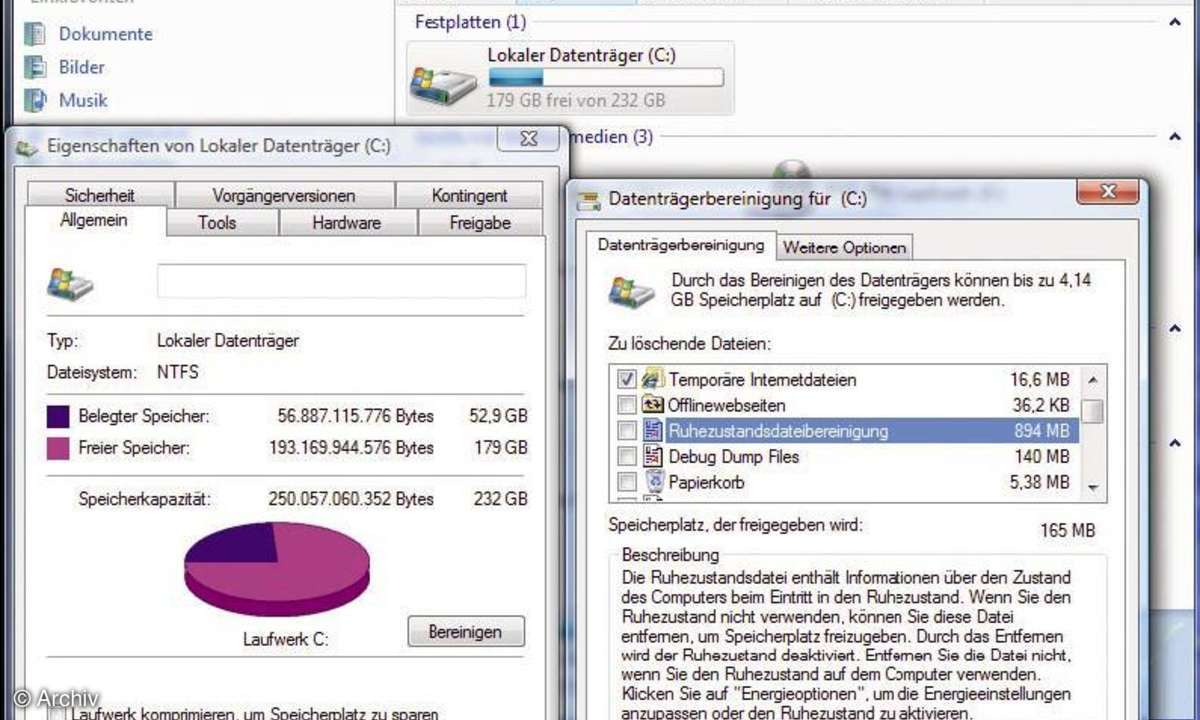 Windows Vista: Datenträgerbereinigung