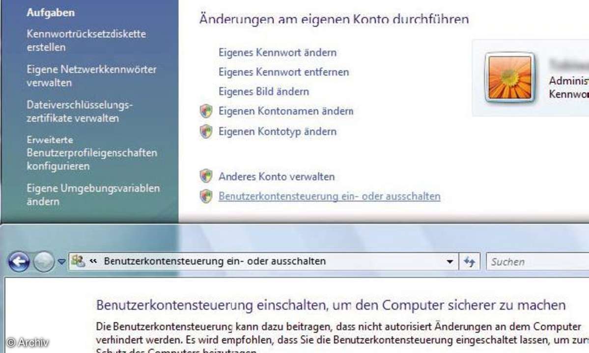Windows Vista: Benutzerkonten