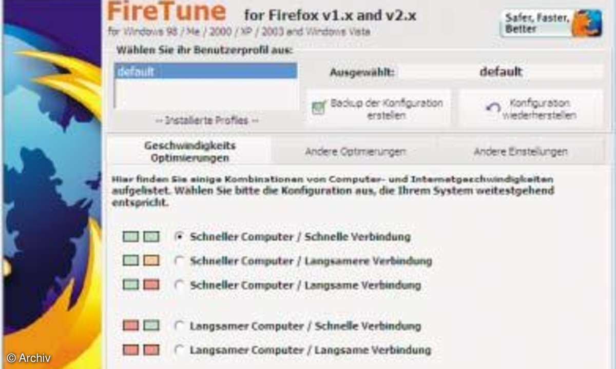 Firefox-Optimierung mit FireTunes