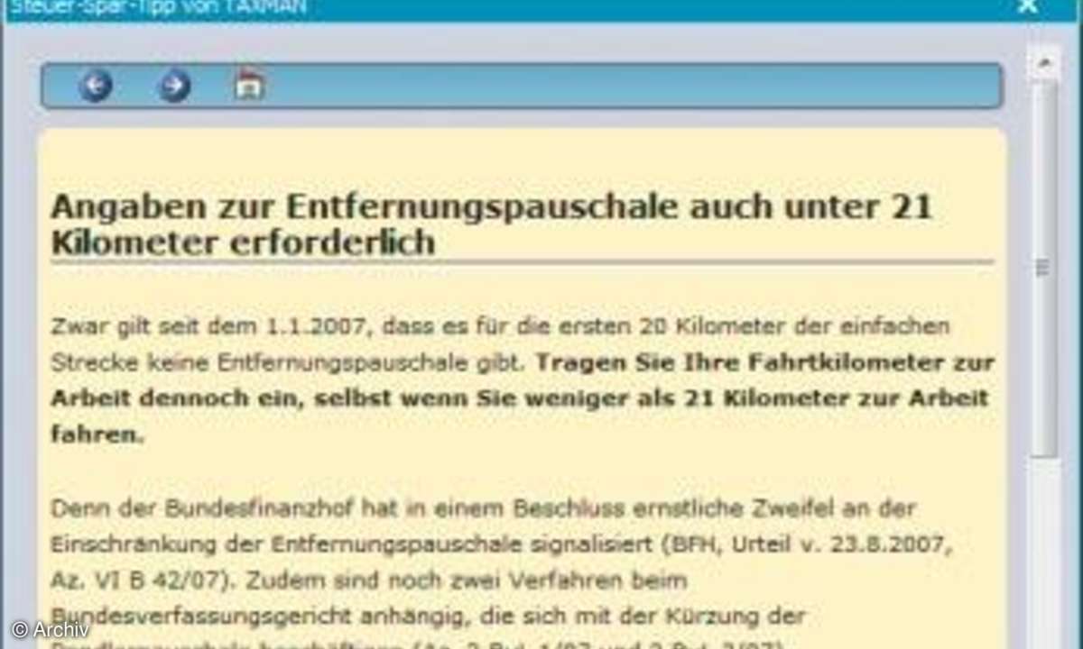 Lexware Taxman 2008: Test