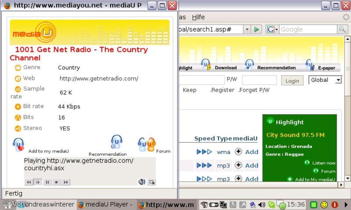 Asus Eee PC: Internet-Radio