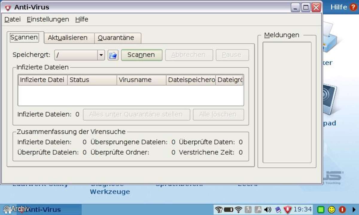 Asus Eee PC: ClamAV Antivirus