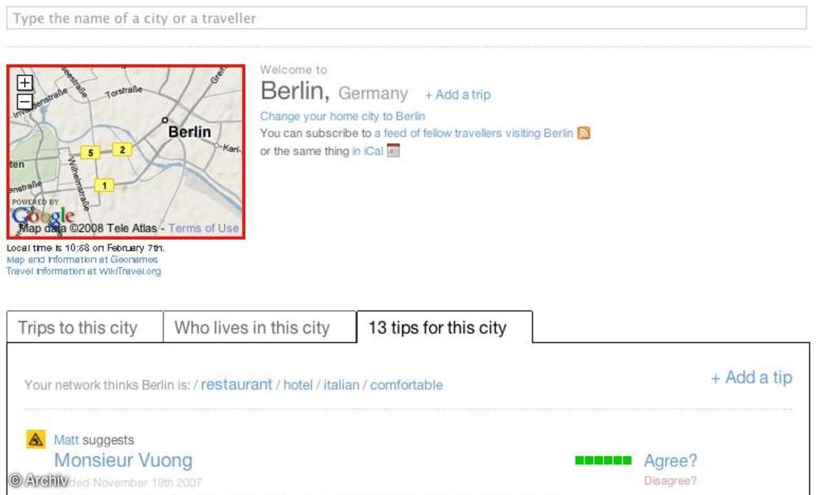 Coole Website: Dopplr
