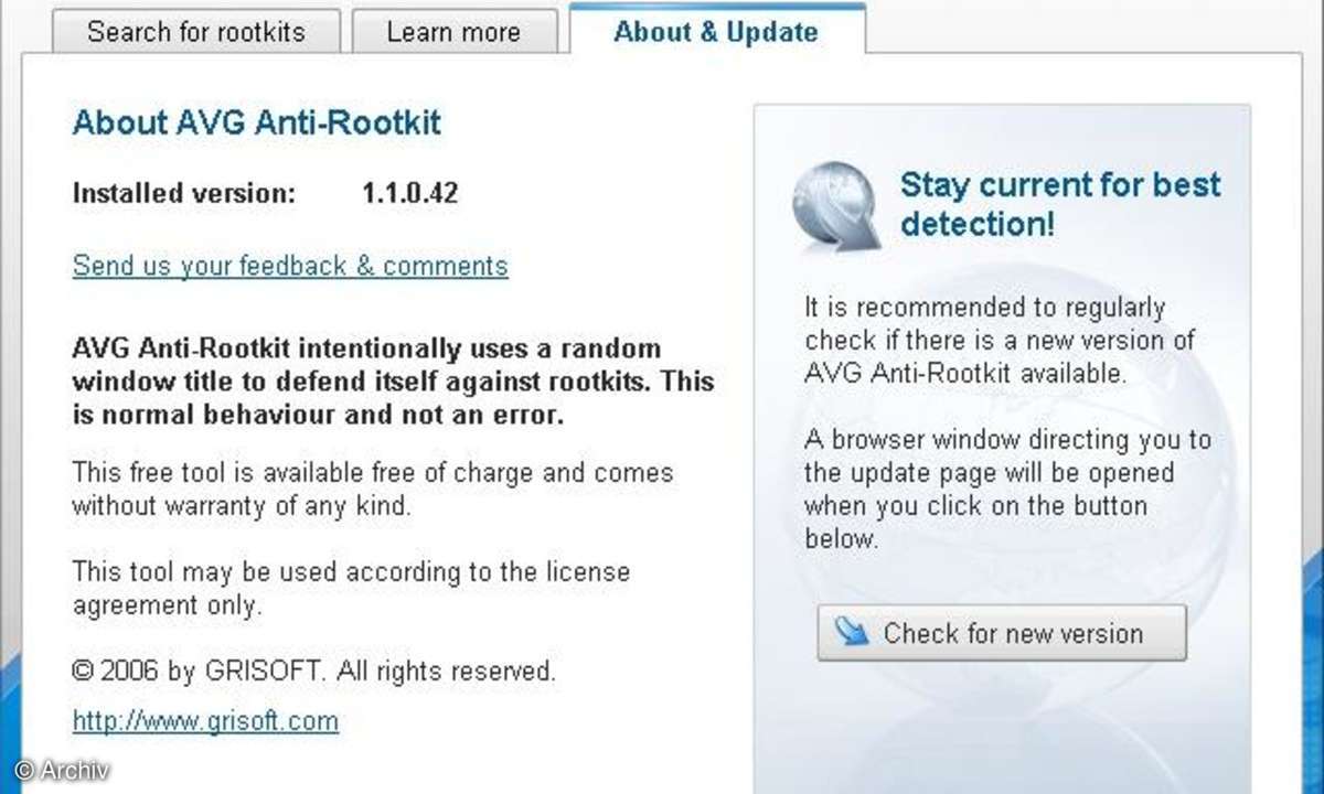 AVG Anti-Rootkit Free - Updates