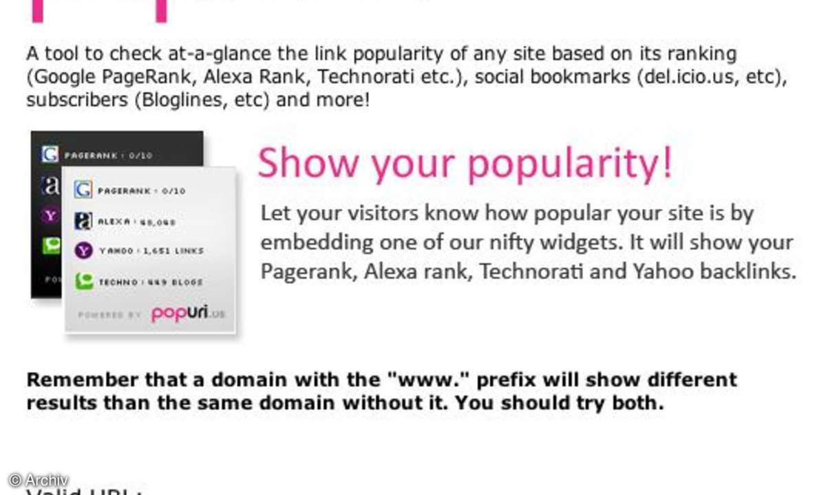 Coole Websites: popuri
