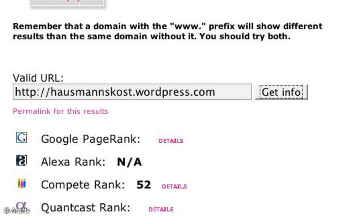 Coole Websites: Linkanalyse popuri