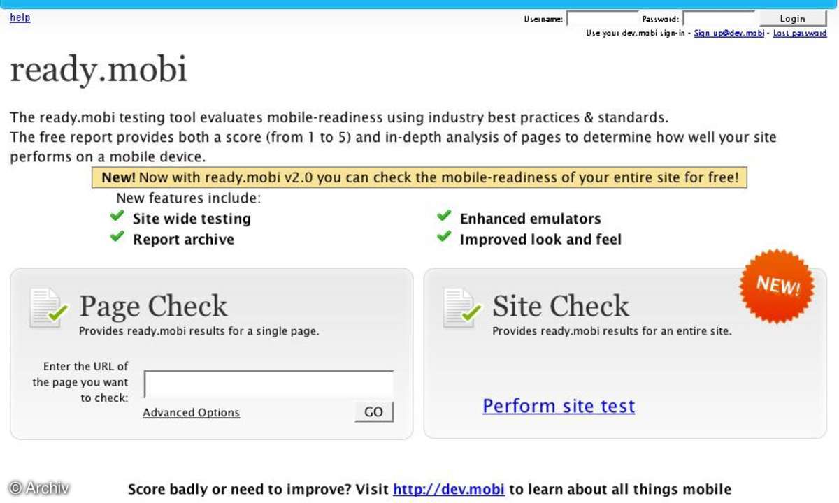 Coole Website: Ready mobi