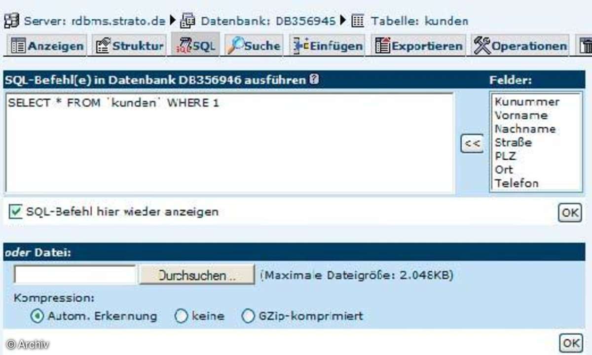Datenbanken komfortabel im Griff