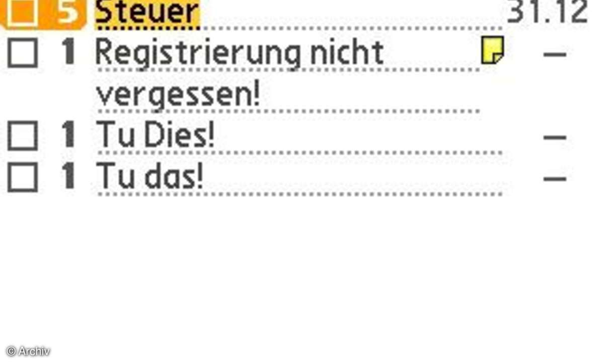 Palm OS - Aufgaben