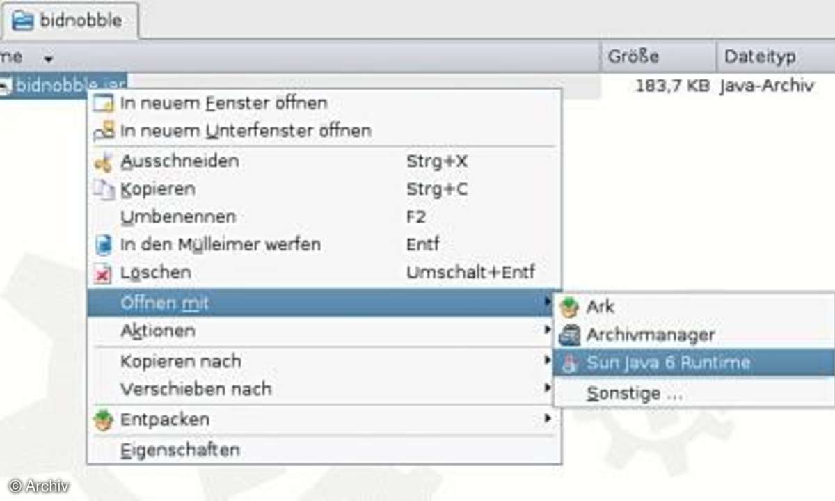 eBay mit Linux: Bidnobble