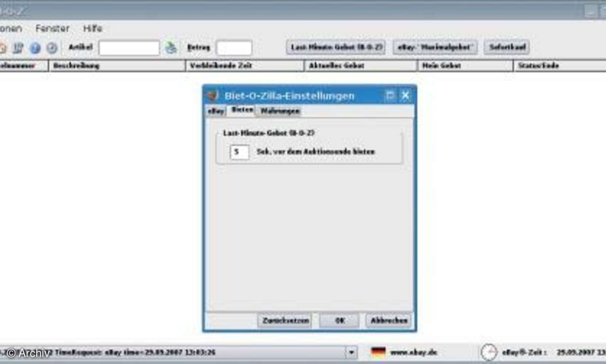 Biet-o-Zilla: Sniper als Browser-Add-on