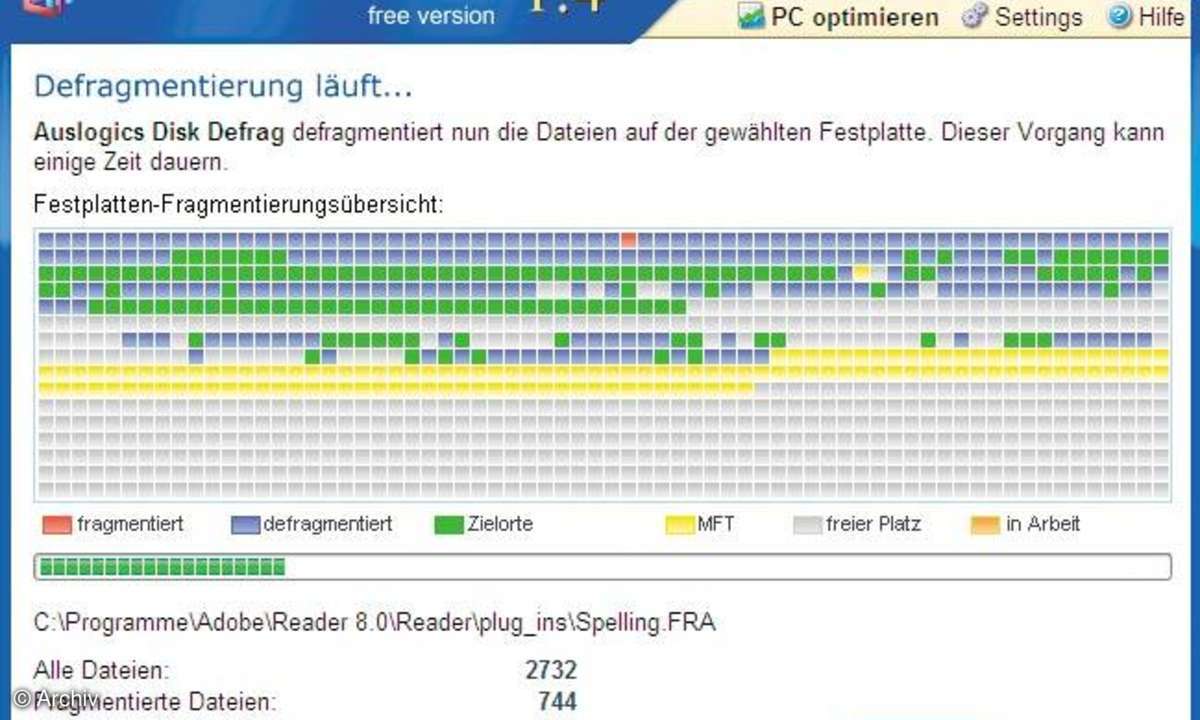 Windows-Freeware: Disc Defrag