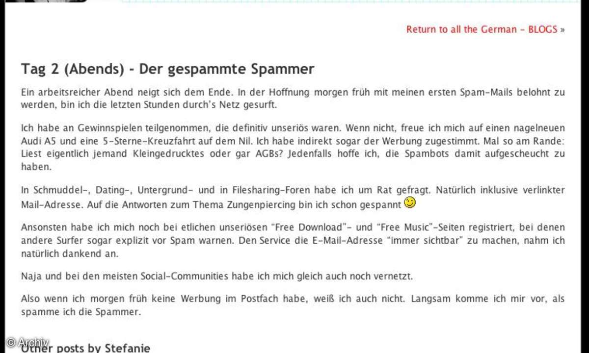 Coole Website: mcafeespamexperiment.com