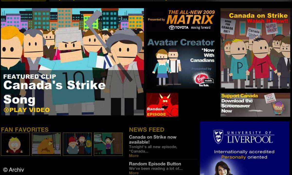 Coole Website: Southparkstudios.com