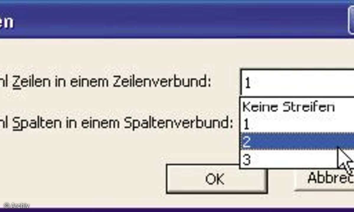 Rechnen mit Word: Tabellendesign