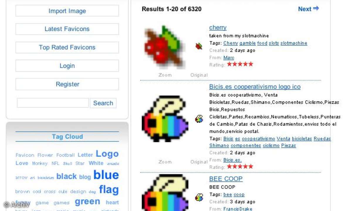 Coole Website: favicon.cc