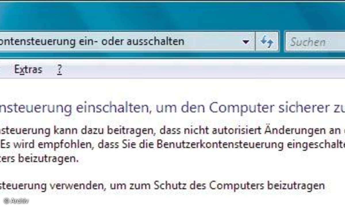 Vista-Ärger: Benutzerkontensteuerung