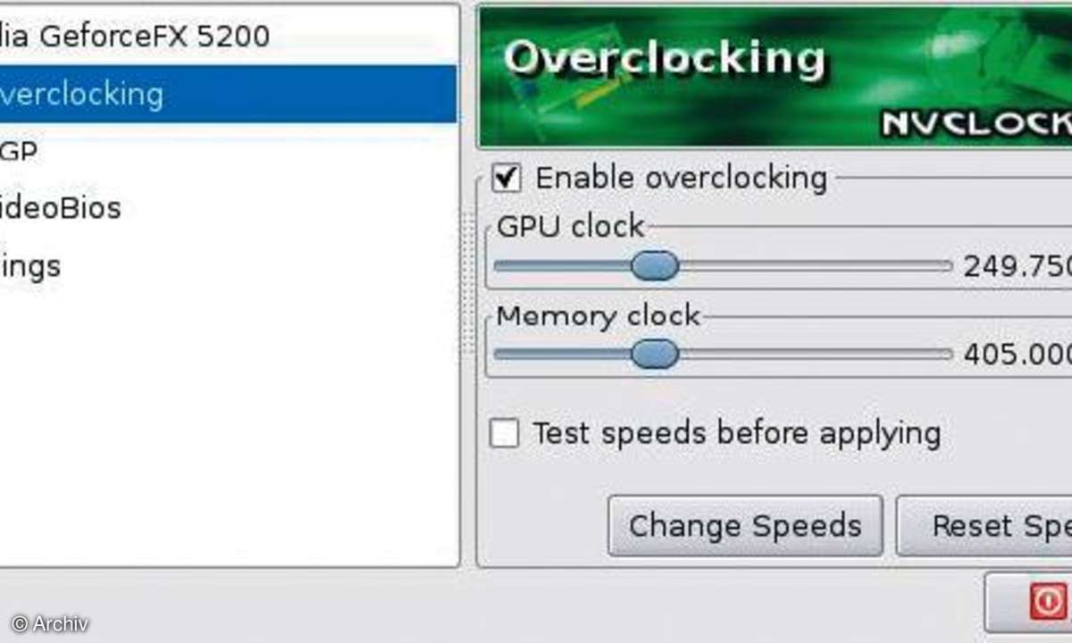 Linux-Tuning: Nvclock