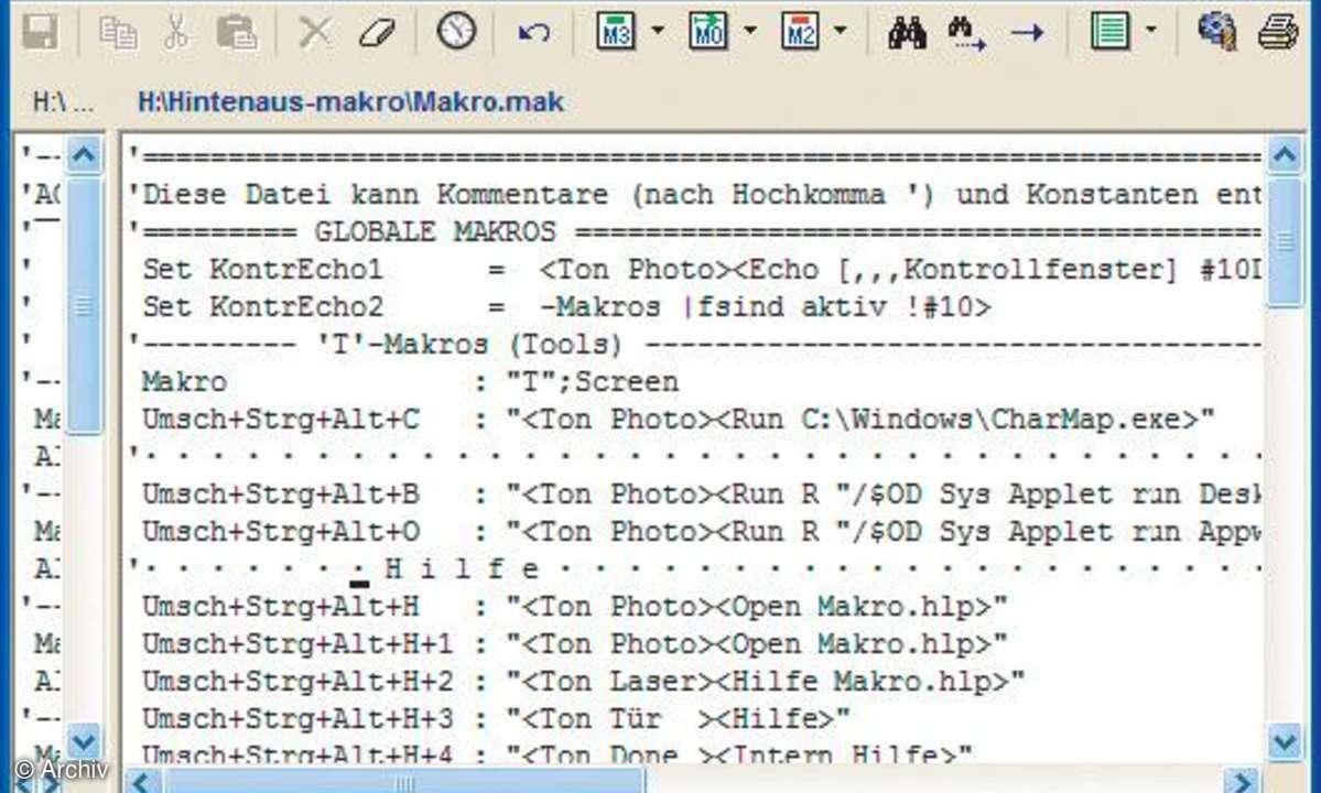 Windows automatisieren: Makro-Editor