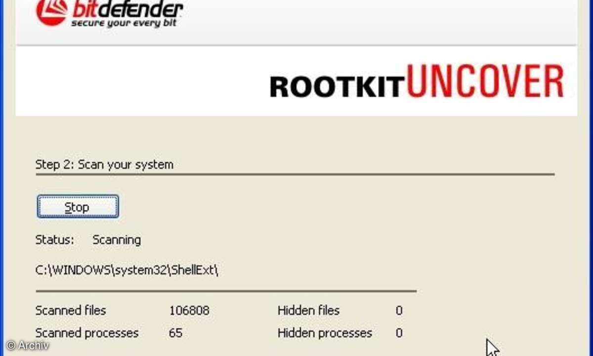 BitDefender Rootkit-Scanner Uncover