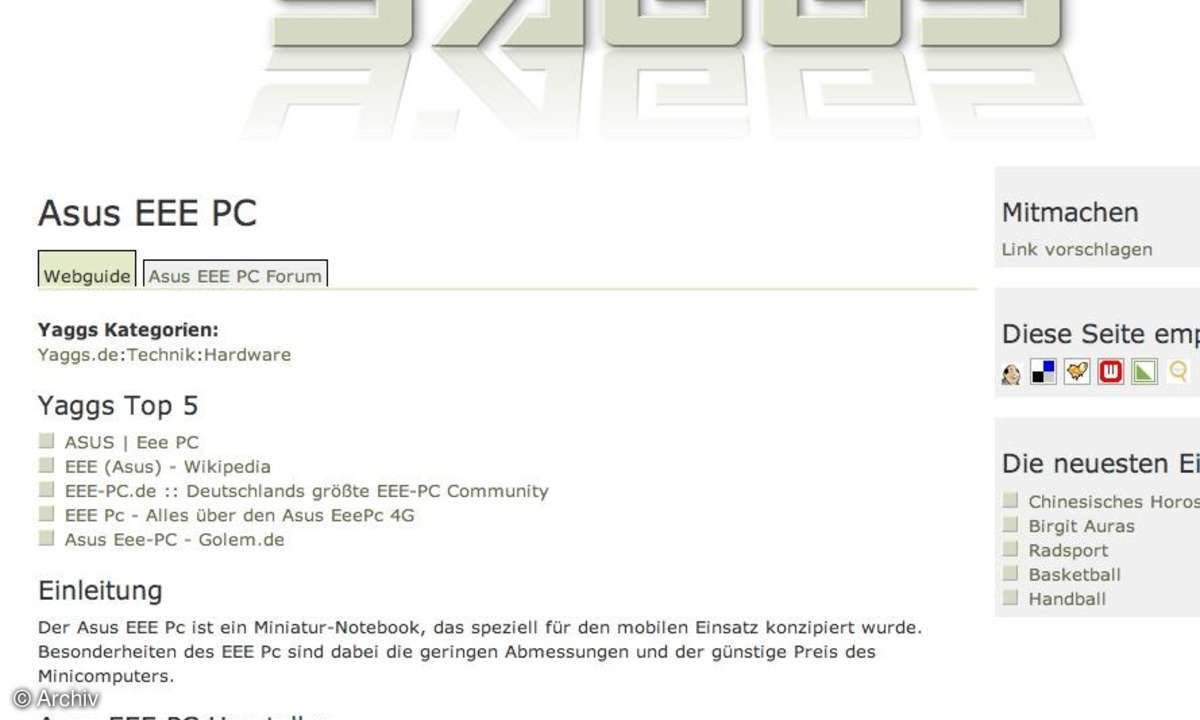 Coole Website: yaggs.de