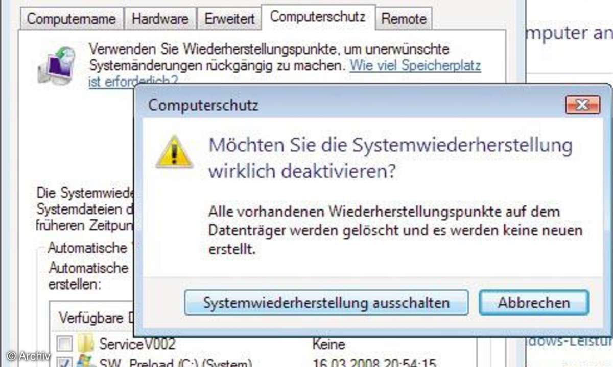 Vista perfekt einrichten: Systemwiederherstellung