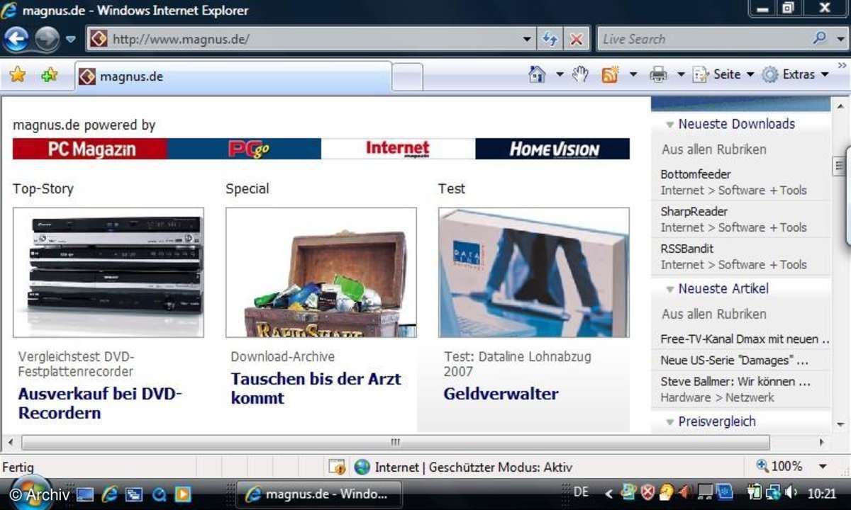 HTC Shift - Browsen mit Internet Explorer