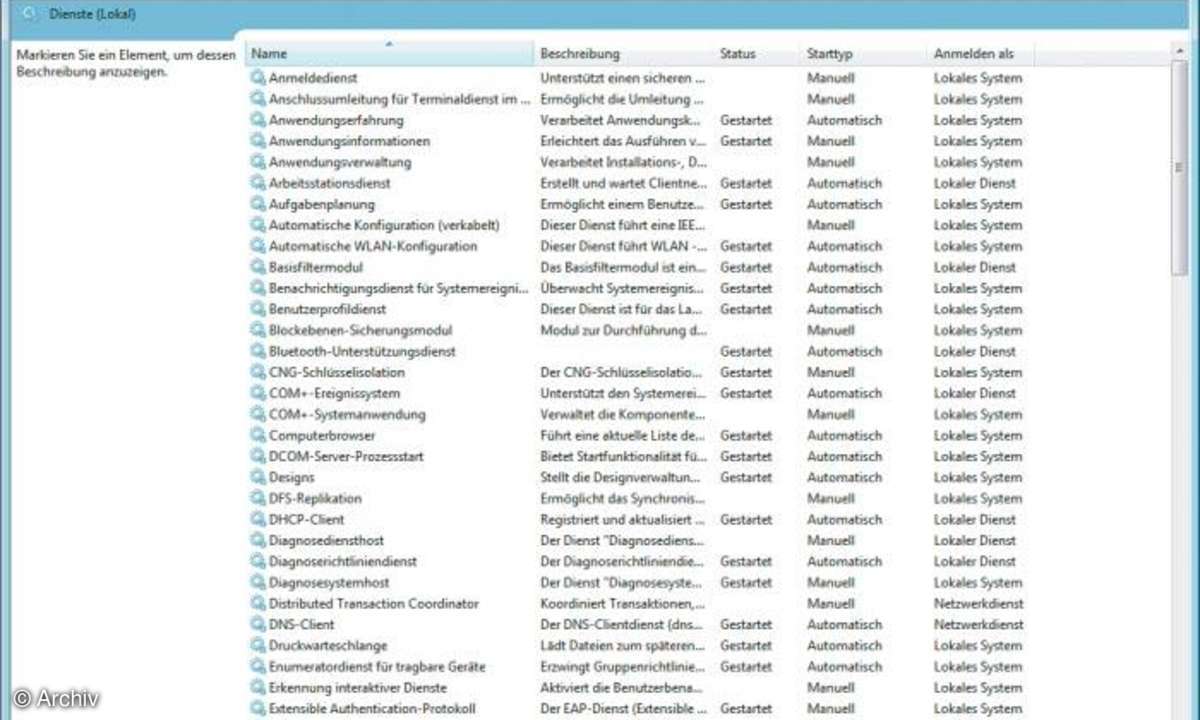 Pimp my Windows: Vista-Dienste
