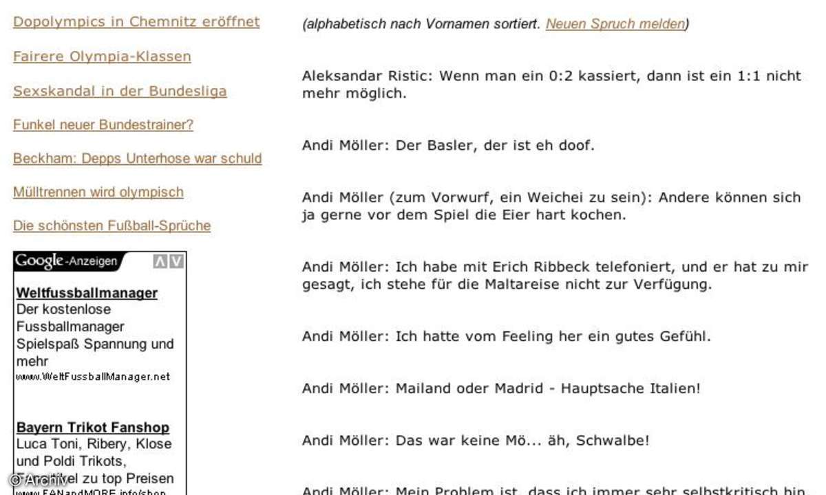 Coole Websites: Der Sportsfreund