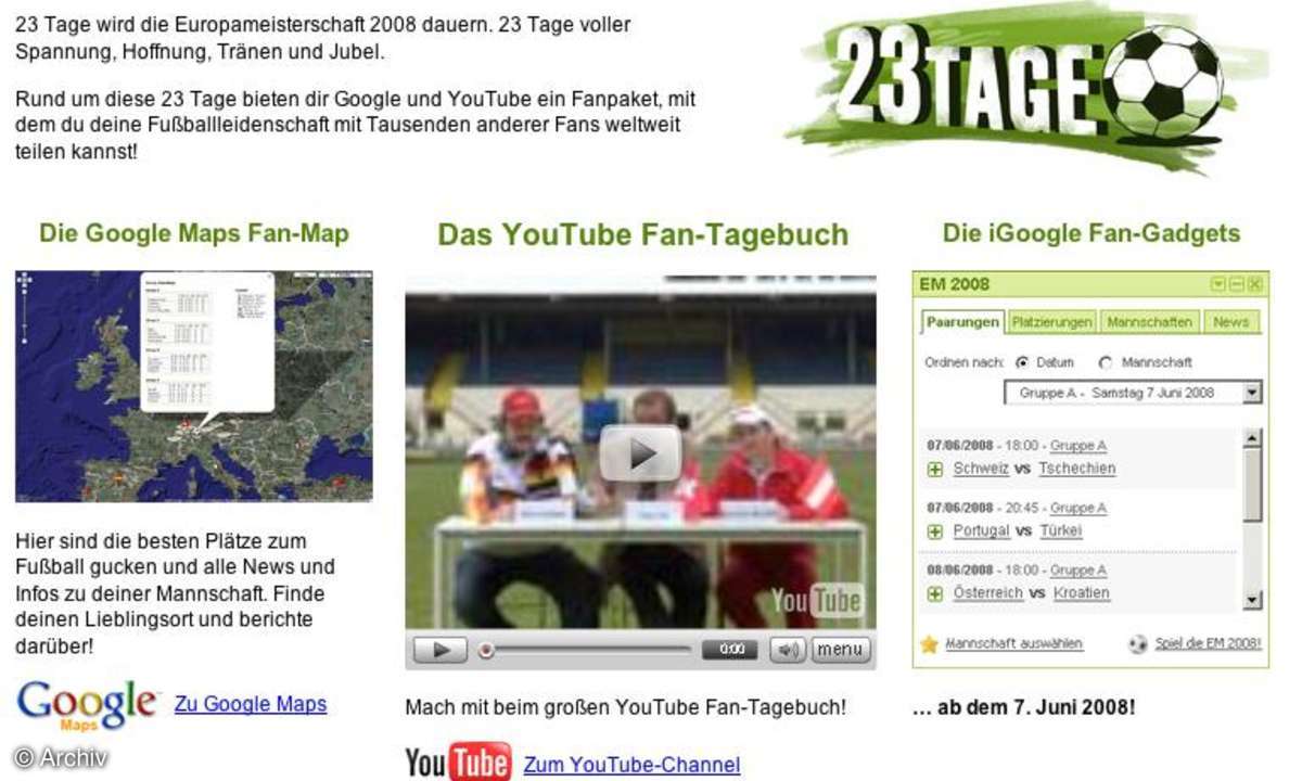 Coole Websites: Google 23 Tage