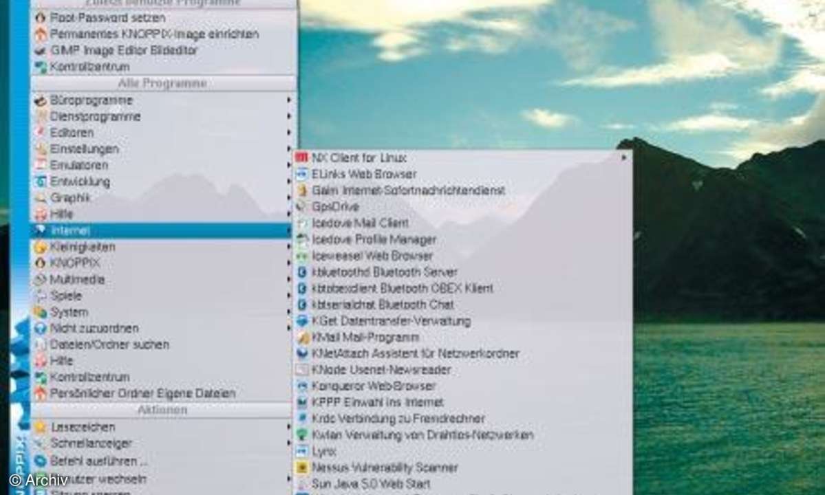 Knoppix-Einstieg: Softwarebeigaben