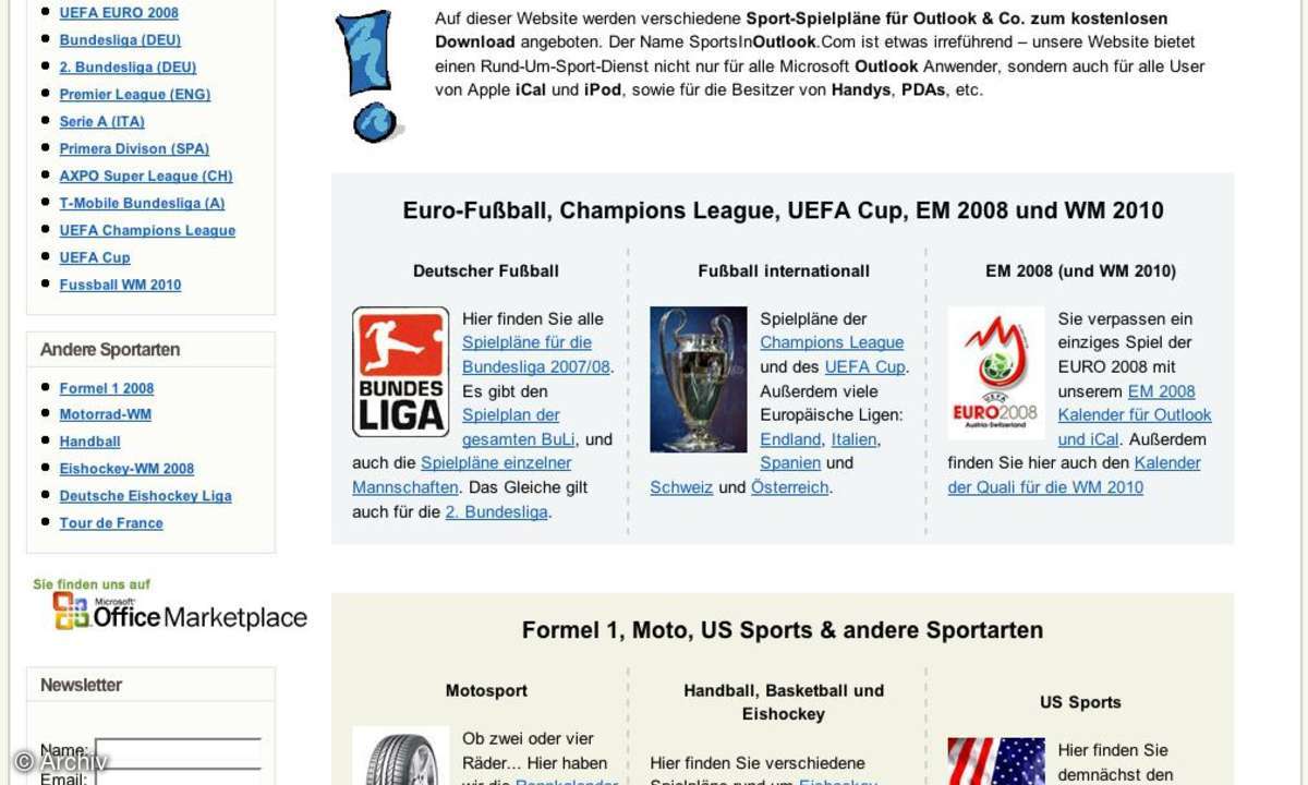 Coole Websites: SportsInOutlook.com