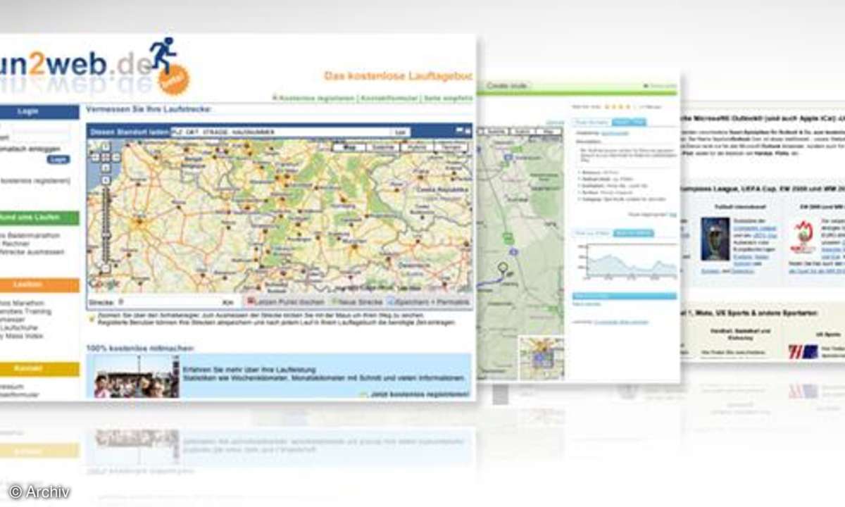 Coole Websites: Coole Websites: run2web.de, Bikemap.net, SportsInOutlook.com