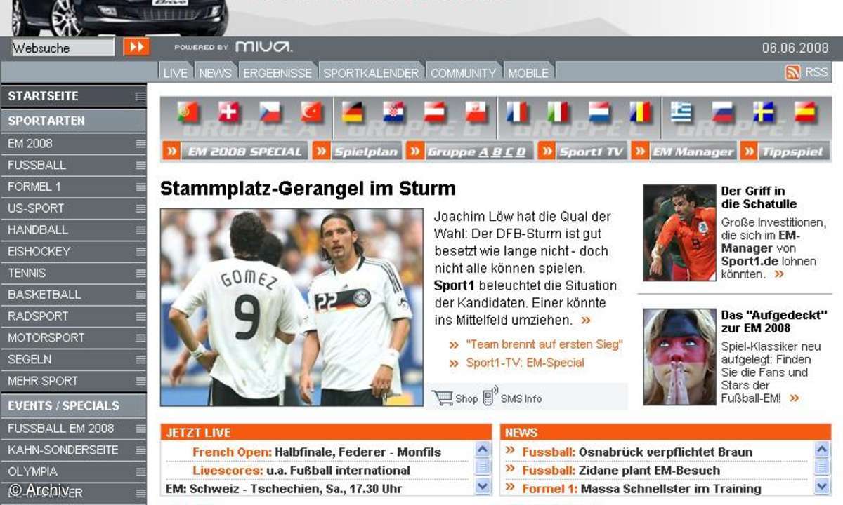 Fußball-EM: Sport1.de