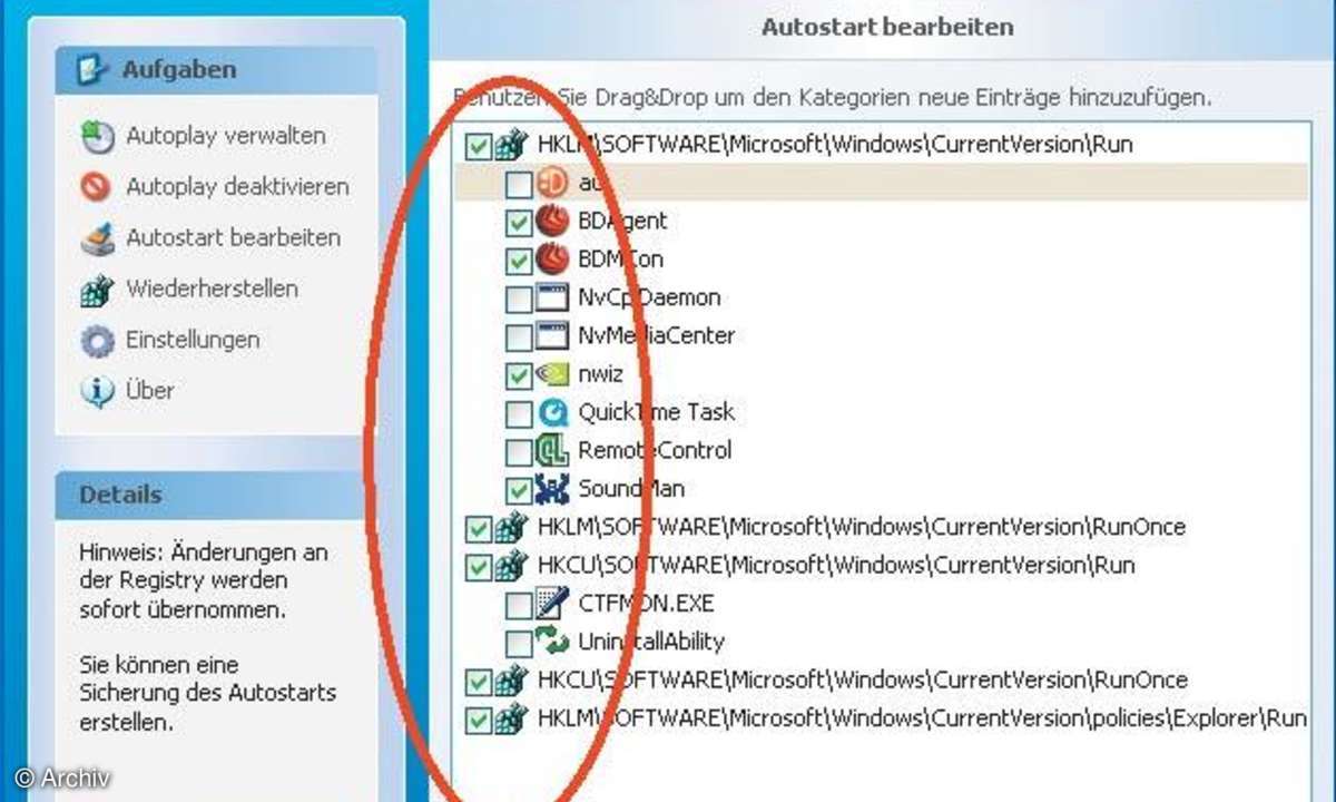 XP entrümpeln: Autostart Repair