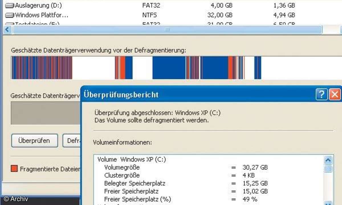 XP entrümpeln: Defragmentierung